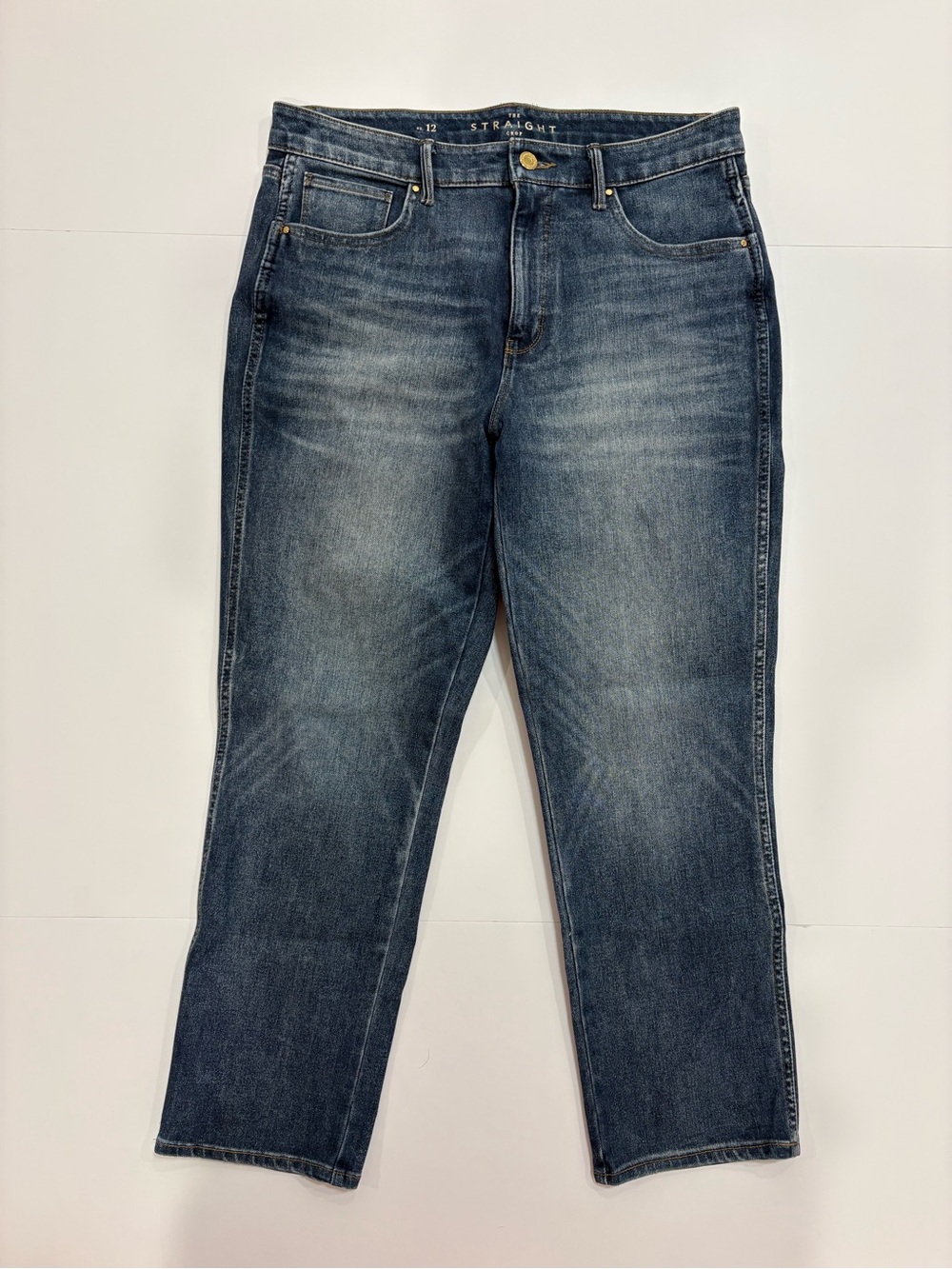 White House Black Market The Straight Crop Dark Blue Denim Jeans 12